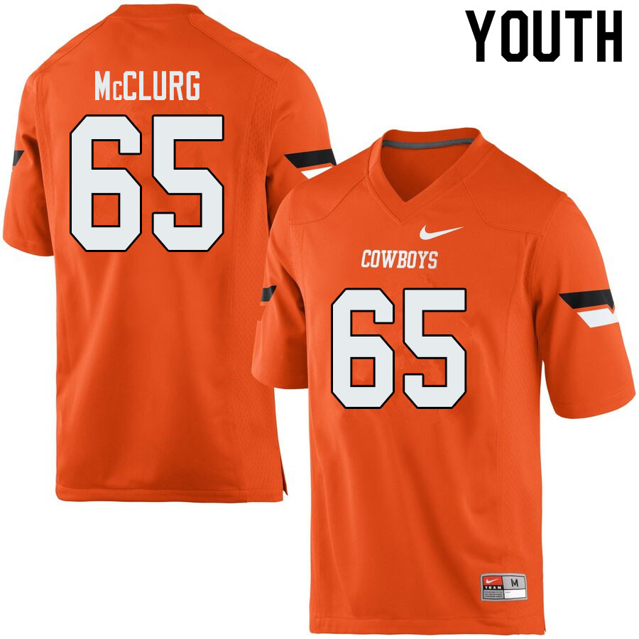 Youth #65 Matt McClurg Oklahoma State Cowboys College Football Jerseys Sale-Orange